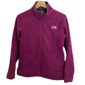 The North Face Full Zip Fleece Jacket Womens Medium Purple Embroidered Logo
